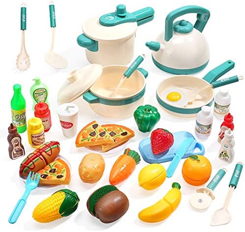 CUTE STONE 40PCS Kids Kitchen Pretend Play Toys
