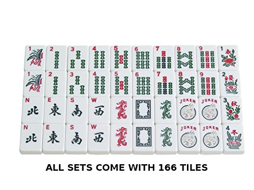 NEW! - American Mahjong Set by Linda Li - 166 White Tiles, 4 All-In-One Rack/Pushers, Blue Paisley Soft Bag - Classic Full Size Complete Mahjongg Set