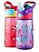 Contigo AUTOSPOUT Striker/Gracie Kids Water Bottle, 14 oz, Cherry Ballet and Amethyst Butterfly, 2-Pack