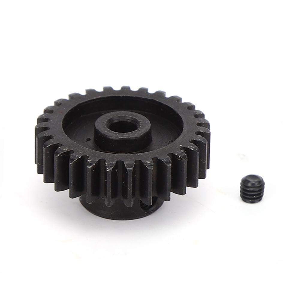 27Teeth Metal Motor Pinion Gear RC Model Car Upgrade Part Replacement Fit for 1/14 144001(Black)