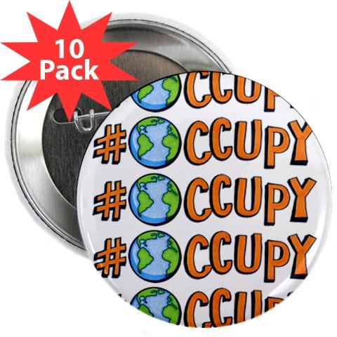Hashtag Occupy Global Wall Street Protest OWS WE ARE THE 99% 2.25 inch Pinback Button 10-PACK
