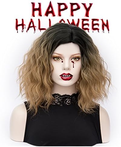 Bob wig Ombre Short Curly Synthetic Hair Wigs Full Wig for Women Daily Use Cosplay