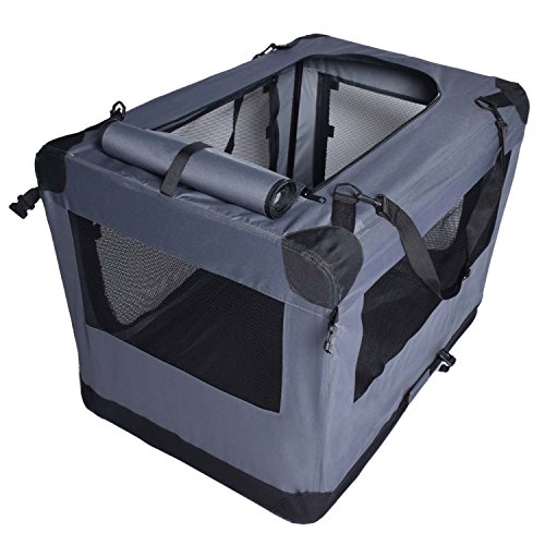 Dog Soft Crate 27 Inch Kennel for Pet Indoor Home & Outdoor Use - Soft Sided 3 Door Folding Travel Carrier with Straps - Arf Pets