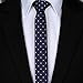 Elviros Men's Eco-friendly Fashion Polka Dot Skinny Tie 1.6'' (4cm) Navy Blue