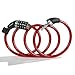 Wordlock CL-408-RD 4-Letter Combination Bike Lock Cable, Red, 5-Feet