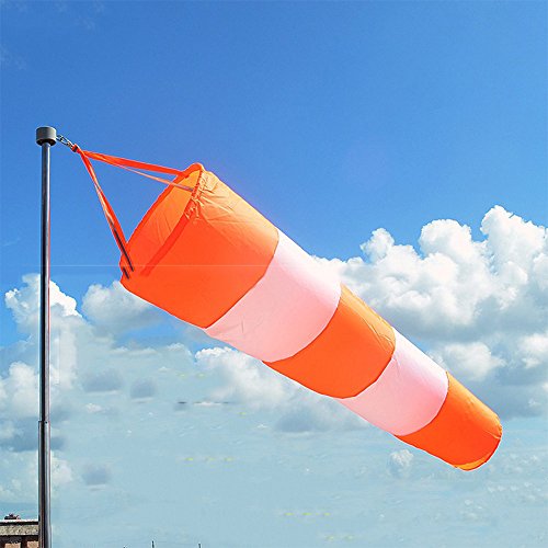 Carejoy Airport Windsock 30 inch Outdoor Wind Vane Measurement Sock Bag with Reflective Stripes