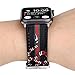 Vibrant Colors Kingsnake Print Leather Band Strap Luxury Replacement Wristband Bracelet Compatible with 44mm 42mm Apple Watch Series 4/3/2/1 (Black)