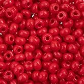 John Bead Czech Glass Seed Beads 6/0 (22g) Terra Intensive Red for DIY Jewelry Making Beads