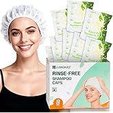 Shampoo Caps No Need Rinse for Bedridden, Post Surgery Patients, Rinse-free Hair Wash Caps for Elderly, Hospital Inpatients, No Need Rinse Shampoo Cap for Temp Mobility-Impaired Camping Enthusiasts 8P