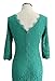 Berydress 3/4 Sleeve Full Zip Back Short Lace Cocktail Dress (4, Green)