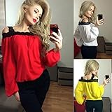 Sunward(TM) Women Sexy Off Shoulder Long Sleeve Lace Chiffon Blouse