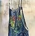 YESNO Women Casual Loose Cropped Denim Jumpsuits Rompers 90s Jeans Overalls Distressed Ripped Fringed with Pockets PF2