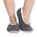 Pembrook Ladies Cable Knit Slippers – Gray - Medium (7-8) – Ballet Style with Non-Skid Sole - Faux Shearling Lining and Suede Sole - Great Plush Slip On House Slippers for adults, women, girls
