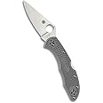 Spyderco Delica 4 Lightweight 7.15" Signature Folding Knife with 2.90" Flat-Ground Steel Blade and High-Strength FRN Handle - PlainEdge Grind
