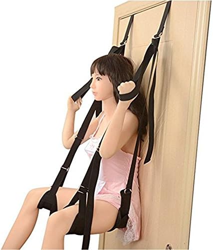Hanging on Door Swing Set - Deluxe Fantasy Adult Door Swing Swivel Swing with a Comfortable Seat & Leg Pads for Couples - Holds up to 600 lbs(Black)