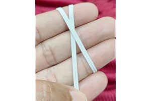Noshad® White, 3mm - 1/8" Flat Elastic Band Cord for Sewing, Dressmaking, Haberdashery and Clothing DIY Arts and Crafts Accessory, Material, Supplies (10Meter - 11Yard)