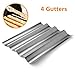 Perforated Baguette Pan, Homono Non-Stick Perforated French Bread Pan Wave Loaf Bake Mold, 15 by 13 by 1 inch 4 gutters (Color: grey metallic)