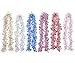 iPEGTOP 3Pcs x 6.6FT Hanging Tinsel Garland, Classic Christmas Wedding Party Holiday Tinsel Ornaments Christmas Tree Decorations, White & Gold