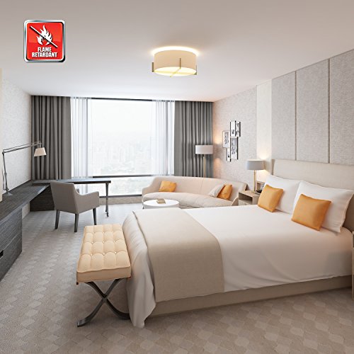 cololeaf New Tech Fabric Inherent Flame Retardant Blackout Curtain-Window Panel For Home, Kitchen, Office, Hotel, School, Cinema and Hospital- Grommet - Grey 84W x 108L Inch (1 Panel)