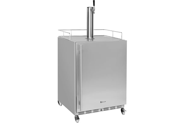 Kegco 24" Wide Outdoor Single Tap Stainless Steel Right Hinge Kegerator with Dispense Kit