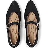 Bebxufa Women's Pointed Toe Knit Mary Jane Ballet Flats for Office Casual Wear Stretchy Dressy Slip-On Shoes with Arch Support