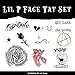 Inkdaze Lil Peep Face Temporary Tattoos - Skin Safe Tattoo - Black and Red Fake Tattoos - Face Tattoo Accessories - 24 Pieces