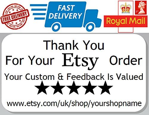 100 x Personalised Etsy Thank you for your purchase labels feedback stickers feedback labels