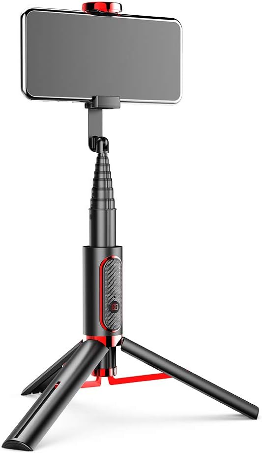 SELON Selfie Stick Tripod Extendable Phone Camera Stand Wireless Remote Shutter for Android for iPhone Alumimum Alloy (Black)