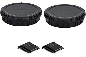 PROFEZZION 2 Pack Z Mount Body Cap Cover & Rear Lens Cap for Nikon Z8 Z9 Z7 Z7II Z6 Z6II Z5 Z50 Z30 Zf Z fc Zfc Mirrorless Camera and Z Mount Lenses, with 2 Extra Hot Shoe Covers to Protector The Camera Hot Shoe