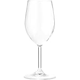 Carlisle FoodService Products Alibi Wine Glass for Restaurants, Catering, Kitchens, Plastic, 8 Ounces, Clear