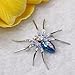 Dazzling Spider Clip Pin Brooch w/Rhinestone - Blue