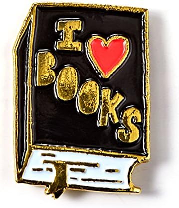 BADGE BOMB I Heart Books Enamel Allison Cole