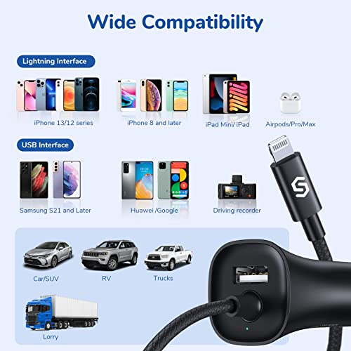 Cigarette Lighter Apple Car Charger Iphone 11 Apple MFi Certified