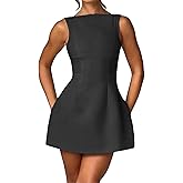 BNGD Women's Backless Vest Basic Dress Sexy Slim Short Dress Sleeveless Open Back Mini Dresses