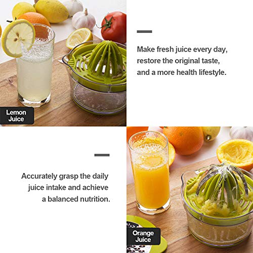 CONBOLA Lemon Squeezer Citrus Orange Manual Juicer, 4 in 1 Multifunctional Space Saving Kitchen Juicer with Cheese Ginger Garlic Grater, Multi-Size Reamers