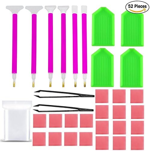 DIY Diamond Painting Tools, Diamond Painting Cross Stitch Tool Diamond Stitch Pen for DIY Art Craft(52 pieces)