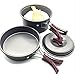 SHS 9 Pieces Camping Cookware Mess Kit Outdoor Camp Cook Set Picnic includes Pot,Pan,Utensils,Bowls and Cleaning Loofah.Nonstick for Hiking,Backpacking