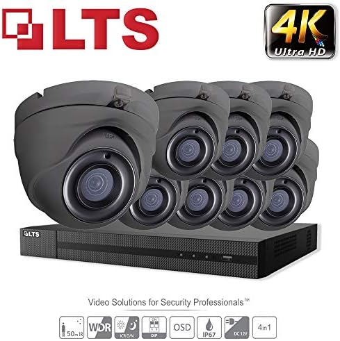 FULL HD CCTV SECURITY KIT 8CH 5MP 4K AHD TVI CVI CVBS IP 5-in-1 DVR Camera System 8x 5MP 4K Outdoor Weatherproof Day Night Dome Cameras + 6TB Surveillance HDD, Plug n Play, Smart Motion Record