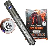 InstaFire Crossfire Electric Plasma Lighter with Natural Fire Starter - Dual Arc Plasma Lighter with Military Grade Fire