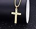 ADoor Stainless Steel Cross Pendant Necklaces for Men or Women Bible Verse Pendant Chain 24 Inch Gold