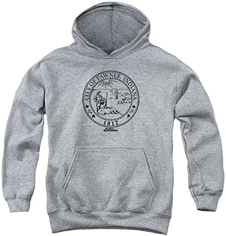 Parks and Recreation Pawnee Seal Big Boys Pullover Hoodie ATHLETIC HEATHER SM