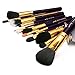 Jessup 15 Pcs Pro Makeup Brushes Makeup Brush Set Beauty Cosmetics Powder Foundation Eyeshadow Eyeliner Blending Lip Make Up Brush Tools Purple/Gold T095