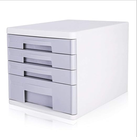 Amazon Com Desktop File Cabinet 4 Layer Drawer File Storage Cabinet File Box Office Supplies Portable And Tidy Storage Box White Blue Home Improvement