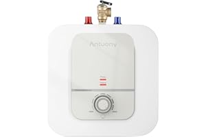 ANTUONY 2.5 Gallon Electric Mini Tank Water Heater - Instant Hot Water Heater 120V 1500W,Compact Electric Storage Water Heater,Under Sink Instant Hot Water for Home (2.5 Gallon)