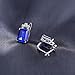 JewelryPalace Luxury Emerald Cut 12.1ct Created Blue Sapphire Hoop Earrings 925 Sterling Silver