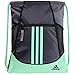 adidas Alliance Sackpack, Drawstring, Lightweight Small Gym Bag for Women, Soccer Backpack, Deepest Space/Green Glow, One Size