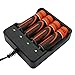 Wyness 4PCS 18650 Rechargeable 3.7V 2500mAh Batteries with Fast Li-ion 18650 18500 14500 Battery Charger