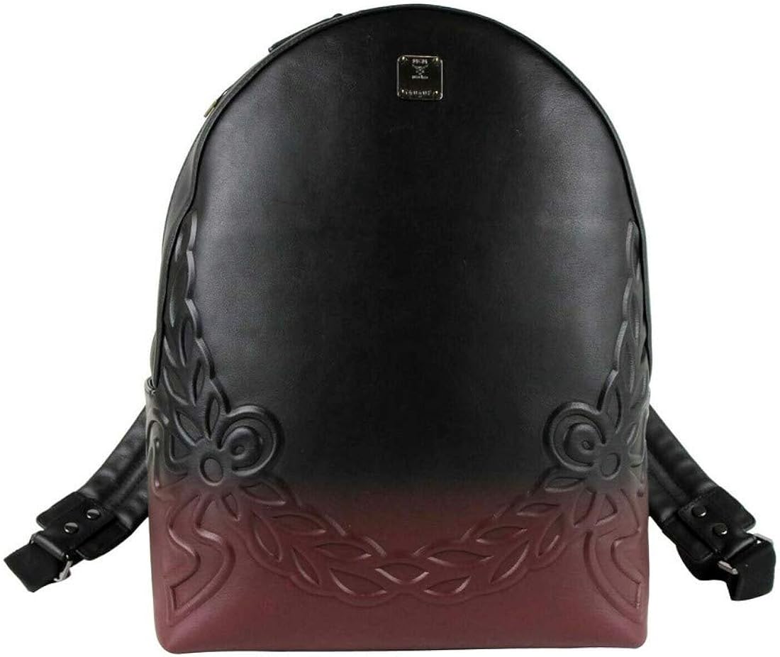mcm black leather backpack