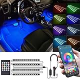 MICTUNING RGB Car LED Strip Light - 4pcs 48 LEDs