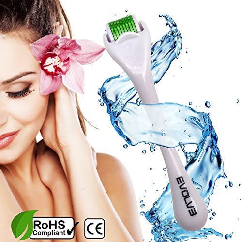 Derma Roller Face Care - Superior Quality Home Use - Facial Titanium 540 Micro Needles/0.25 mm | Immaculate Microneedle Beauty Tool - Reduce Appearance of Stretch Marks, Acne Scars and Wrinkles